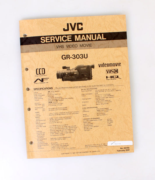 JVC GR-303U SERVICE MANUAL 1991