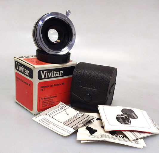 Vivitar Tele Converter MC 2x-7 In Case and Original Box