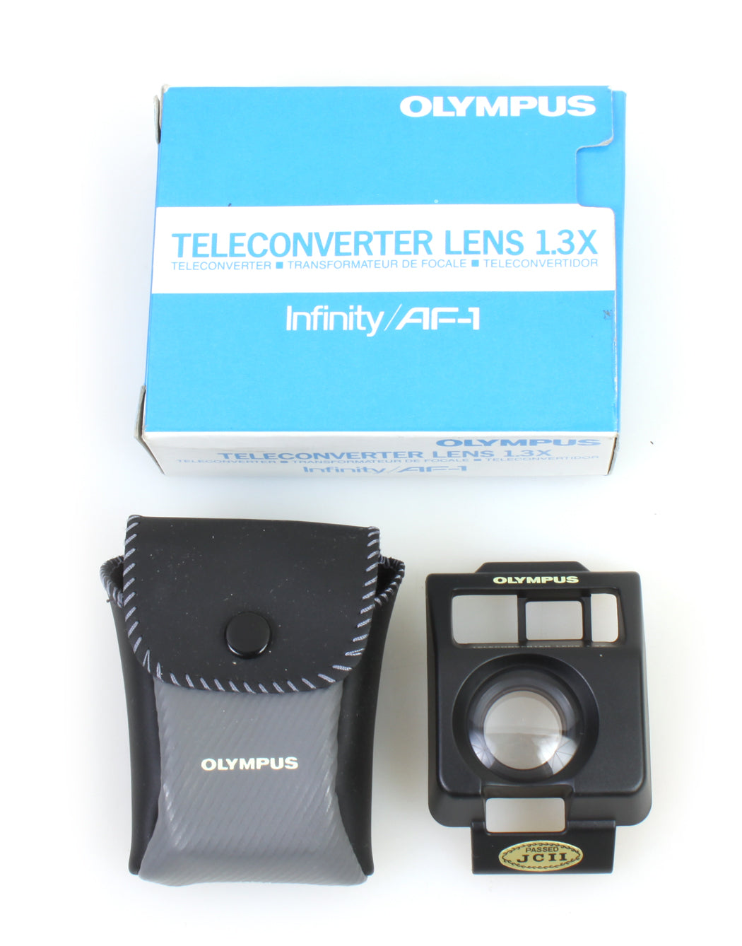OLYMPUS TELECONVERTER LENS 1.3X INFINITY AF-1, W BOX AND INSTRUCTION SHEET