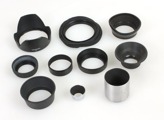 LENS HOODS ASSORTED SIZES LOT OF 10