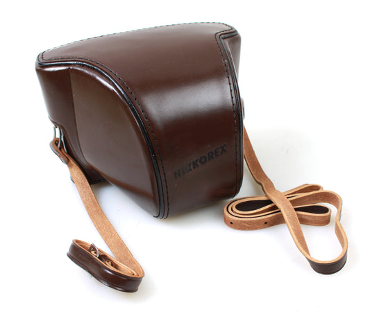 Nikon Case for Nikkorex F Camera, Brown Leather w/Original Strap