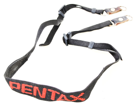 Vintage Pentax Black and Red Embroidered Neck Strap