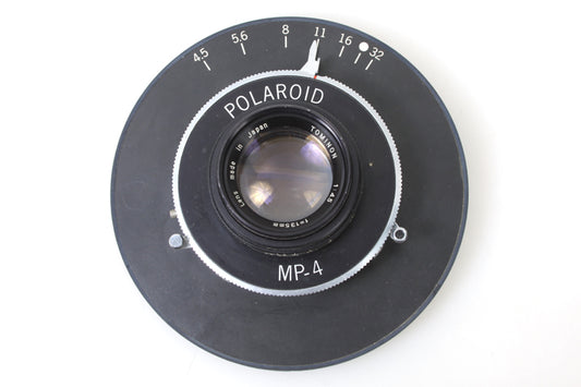 POLAROID MP4 COPAL SHUTTER + RING + LENS BOARD W 135MM 4.5 LENS