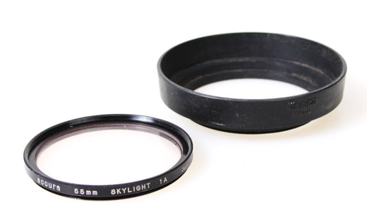 55mm Plastic Sun/Lens Hood and UV Filter Set