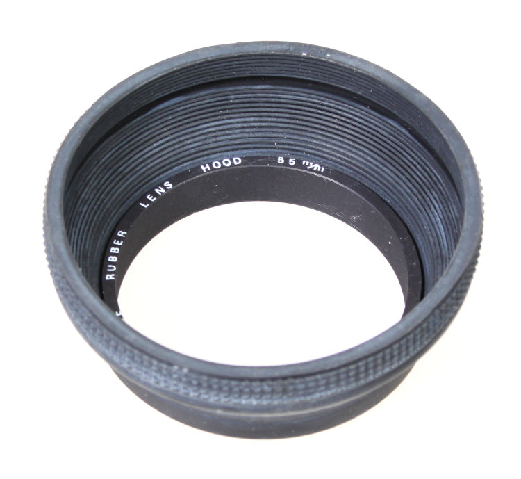 55mm Collapsible Black Rubber Lens Hood with UV Filter Set