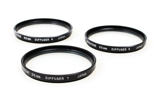 Spiratone 55mm Diffusion Camera Lens Filters, Set of 3 - +1, +4 and +5