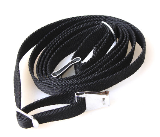 Fine Weave Black Fabric Camera Strip with Silver Metal Clips