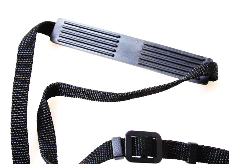 Vintage 1960s Thin Black Woven Fabric Mamiya Camera Strap with Rubber Neck Pad