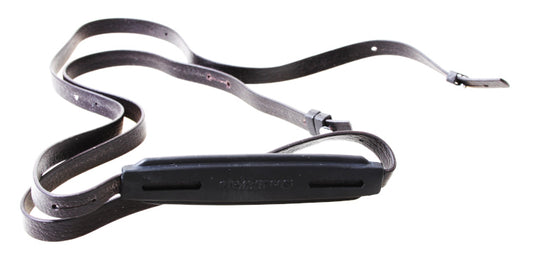 Olympus Pen-F Camera Strap - Thin Black Vinyl with Rubber Neck Pad