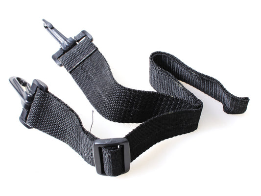 Wide Black 1990s Camera Bag Strap with Plastic Buckle and Clips