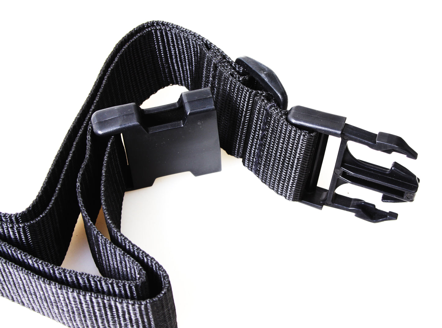 Black Woven Camera Bag Waist Strap with Plastic Buckles, 1.5 Inches Wide