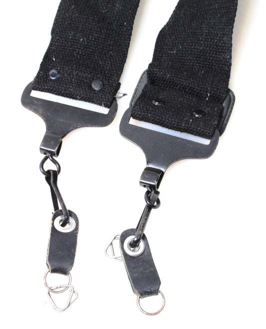 Vintage 1960s Extra Wide Black Fabric Camera Strap, Extra Long