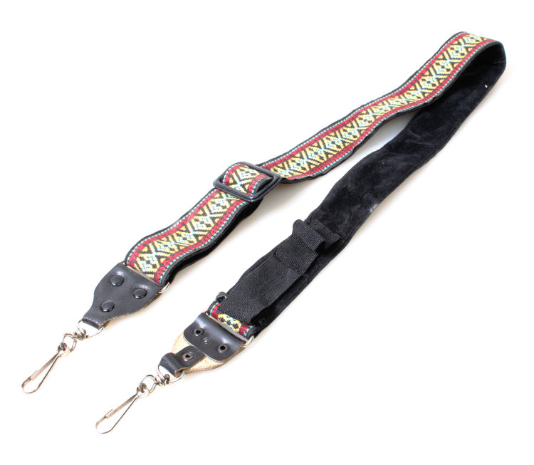 Retro 1970s Embroidered Medium Width Camera Strap, Multi-Color Rainbow