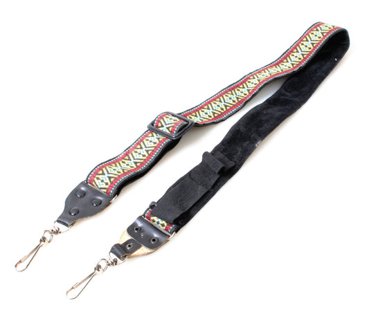Retro 1970s Embroidered Medium Width Camera Strap, Multi-Color Rainbow
