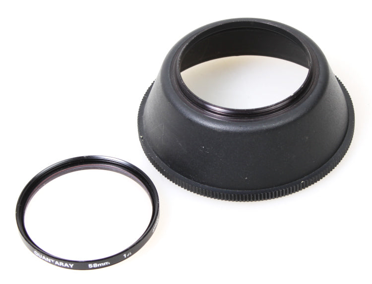 58mm Hard Black Plastic Sun/Lens Hood with UV Filter