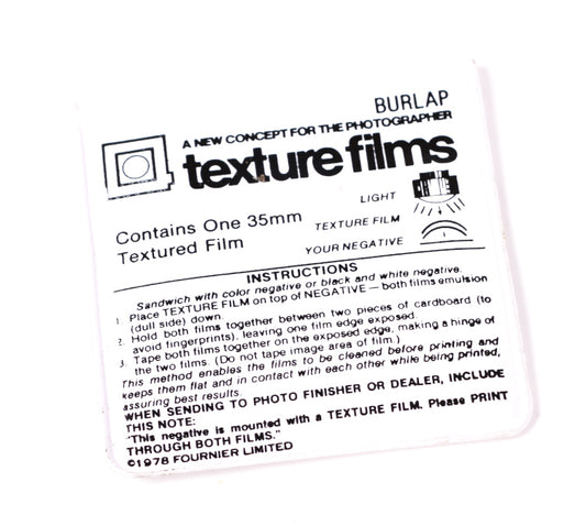 Darkroom 35mm Texture Screen for Darkroom Printing, Burlap Pattern