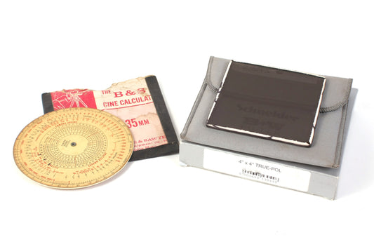 SCHNEIDER OPTICS 4X4 LINEAR TRUE POLARIZING FILTER W B&S CINE CALCULATOR