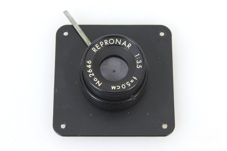 Repronar 50mm 3.5 Enlarging Lens On Board W Retaining Ring