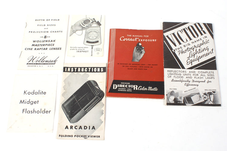 VINTAGE CAMERA MANUAL & INFO LOT OF 11