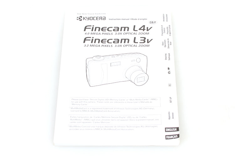 KYOCERA FINECAM L4V L3V INSTRUCTION MANUAL ENGLISH AND FRENCH