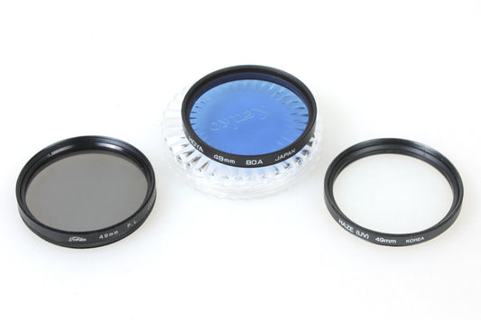 49mm Filters (3) Uv Polarizer 80a Dark Blue