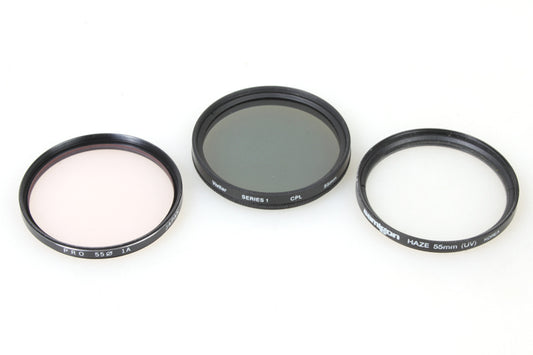 55mm Filters (3) Sky Polarizer Uv Haze