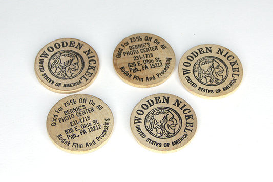Photographica Wooden Nickels Lot 5