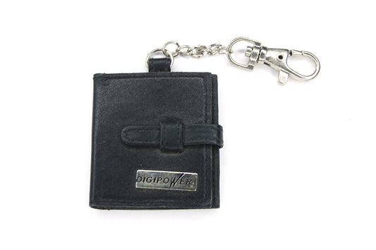 Compact Flash Card Leather Case W Clip Holds Two
