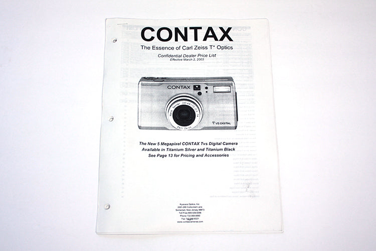 Dealer Price List Contax 2003
