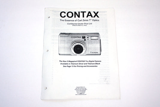 Dealer Price List Contax 2003