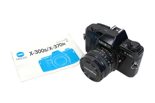 X-370n Film Camera Minolta Black Body W 50mm F/1.7 Lens & Cap & Manual