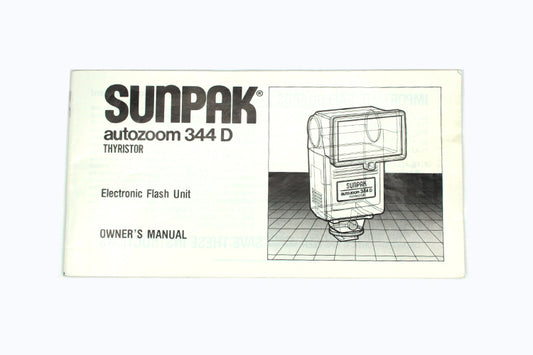 Autozoom 344d Sunpak Thyristor Original Instruction Manual Fast N Free