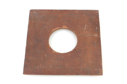 Vintage Wooden Lens Board 6 3/4 X 6 3/4 W/ 2 1/2 Inch Opening