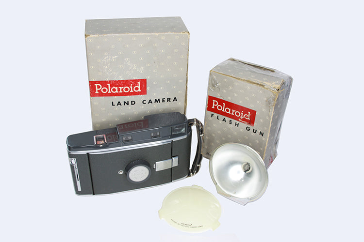 Vintage Polaroid Camera & Flash Bulb Flash in Original Boxes