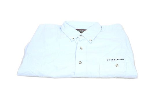 Dress Shirt Hasselblad Light Blue 100% Cotton Xl New