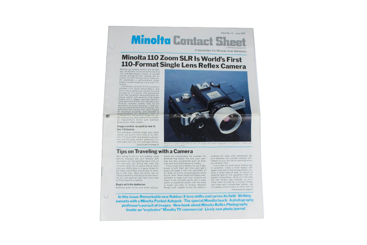 Minolta Contact Sheet Newsletter Issue No. 14 June 1977.