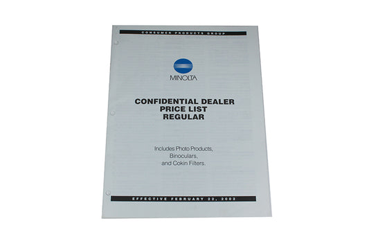 Minolta Confidential Dealer Price List Dated February 22, 2002