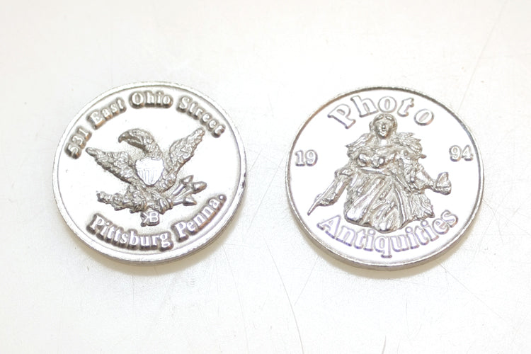 Metal Hobo Coin, Photo Antiquities Pittsburgh 1994 Collectible