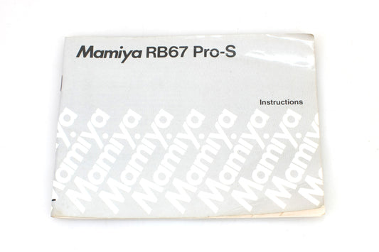 Rb67 Pro-s Mamiya Instruction Manual