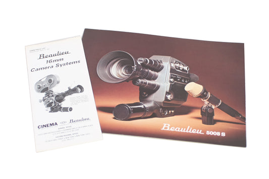 Vintage Beaulieu 5008 S Movie Camera Advertising Booklet & 1969 Price List 16mm Cameras