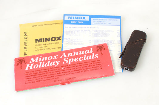 Camera Case FOR Subminiature Spy Minox B W/ Literature