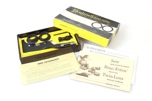 Vintage Bushnell Bino-Foto Twin Lens Reflex Model B225 W Original Box & Manual