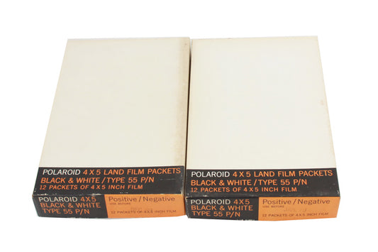 2 Boxes Of Polaroid 4x5 Land Film Packets Black & White Type 55 Positive/negative