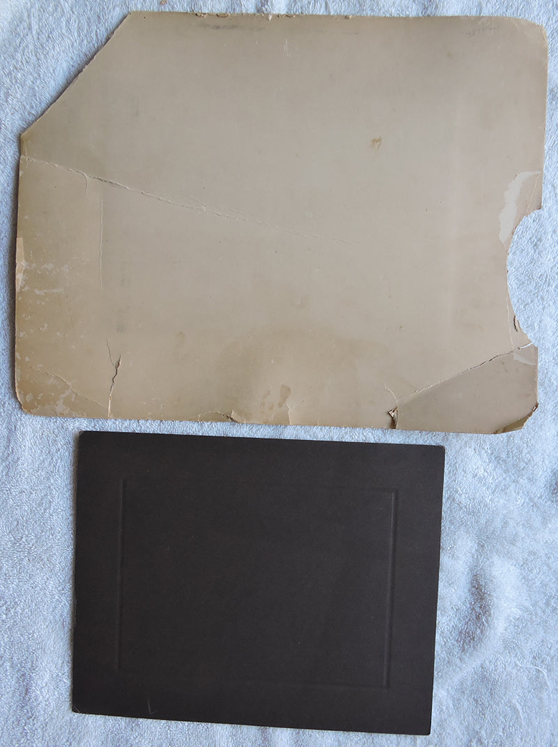 Large Gathering Of People in Antique Sepia Toned Photos, Set Of 2