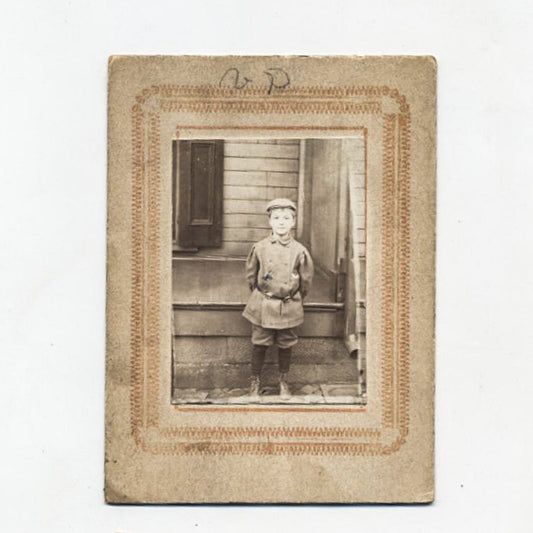 Early Vintage Photograph Of Young Boy Set of 2