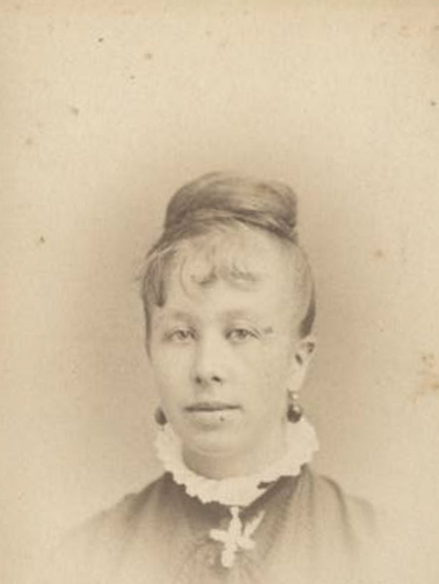 Vintage 1800s CDV Card Photo Of Woman With Up-Do Gazing Lovingly at the Camera