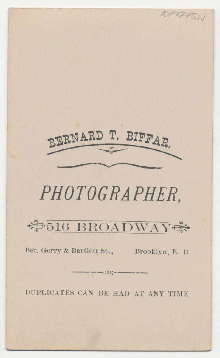 1800's CDV Photo of Girl In Short Dress//Vintage New York Portrait//Portrait of Little Girl 19th Centurty