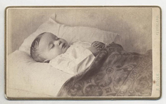 Postmortem CDV Photo of Baby//Peaceful Baby//1800's Photography