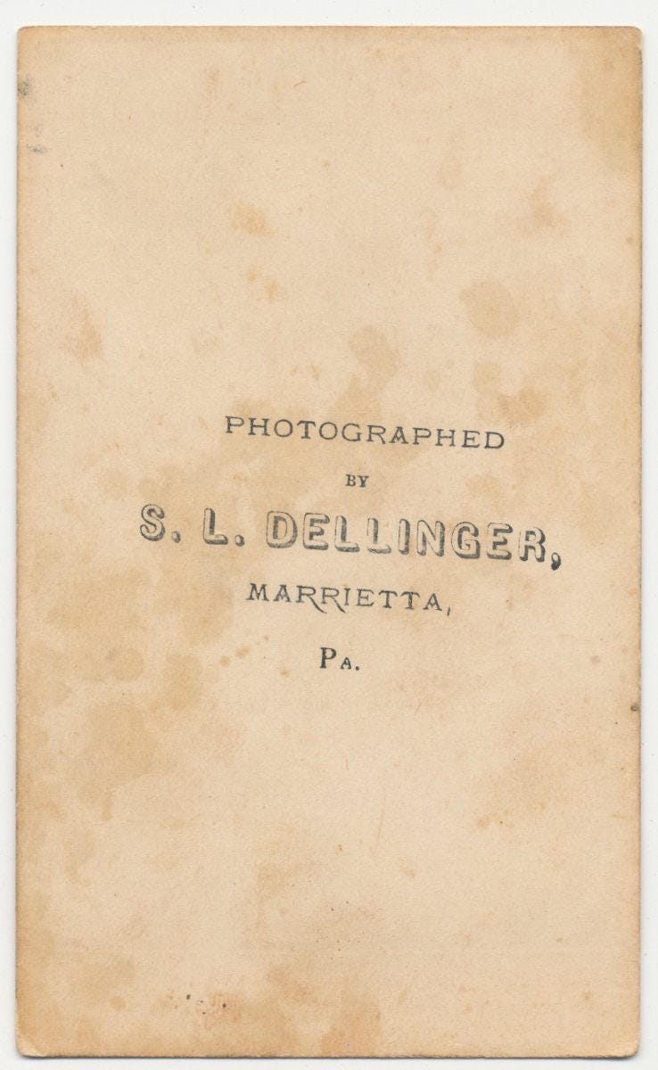 Vintage 1800's CDV Photo of Pouty Boy Posing In Dress Clothes, Pennsylvania//Antique Child Portrait//Tight Lipped Child