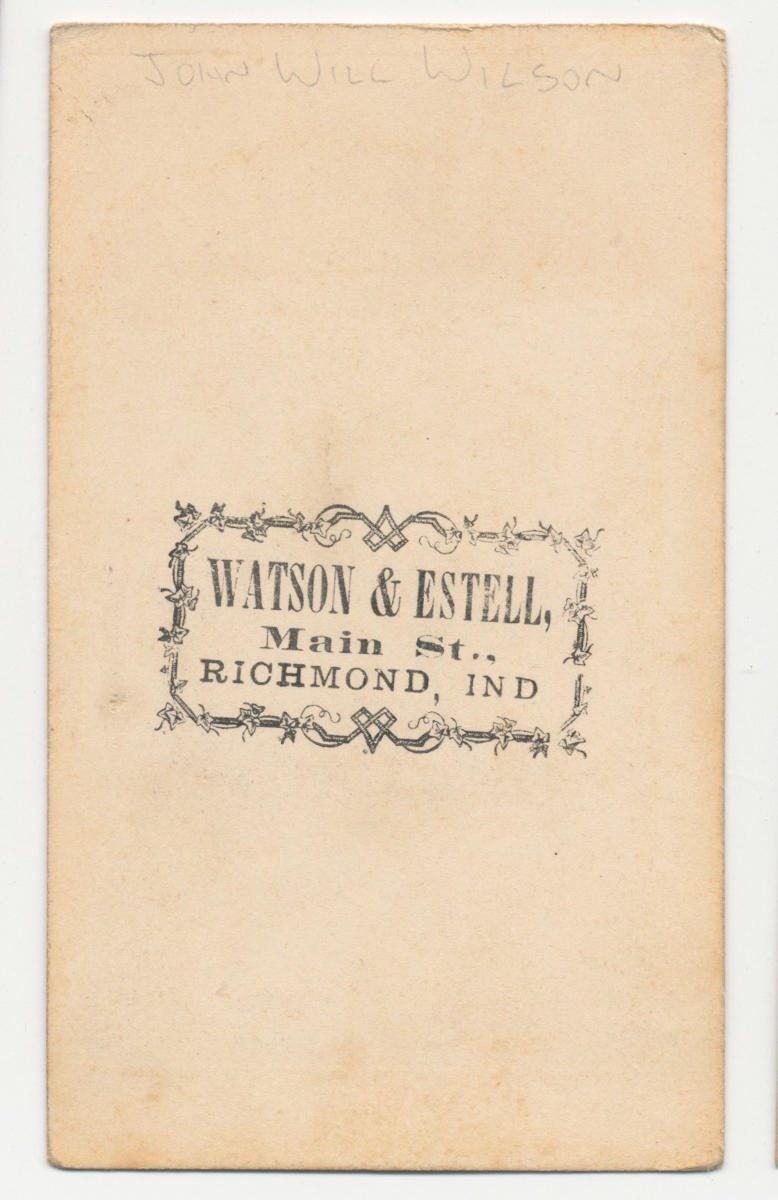 CDV Photo From The 1800s of Young Man In Frock Coat//Man with Unique Wavy Hair//Antique Portrait